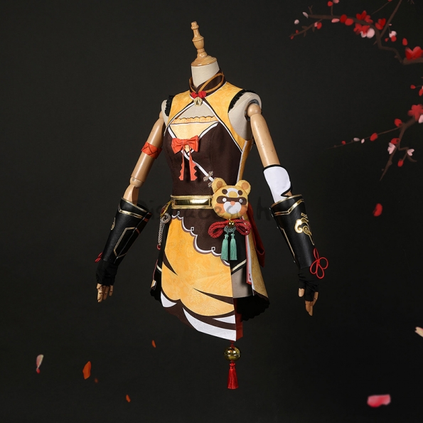 Disfraz de Genshin Impact Xiangling Cosplay con Accesorios - Personalizado
