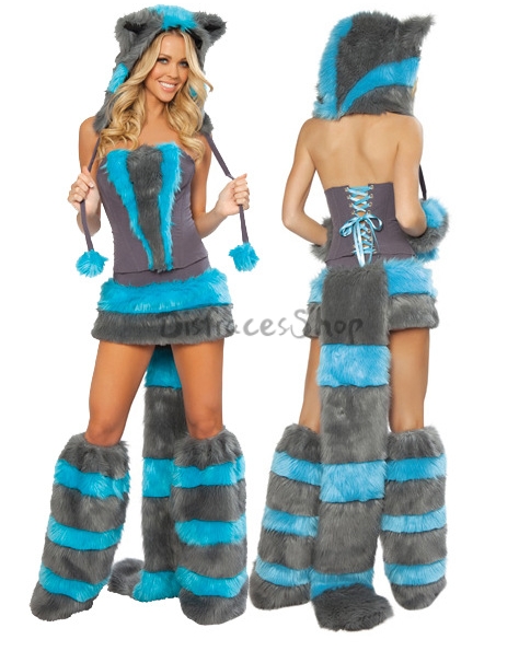 Disfraces de Gato Traje de Invierno Sexy Halloween para Mujer