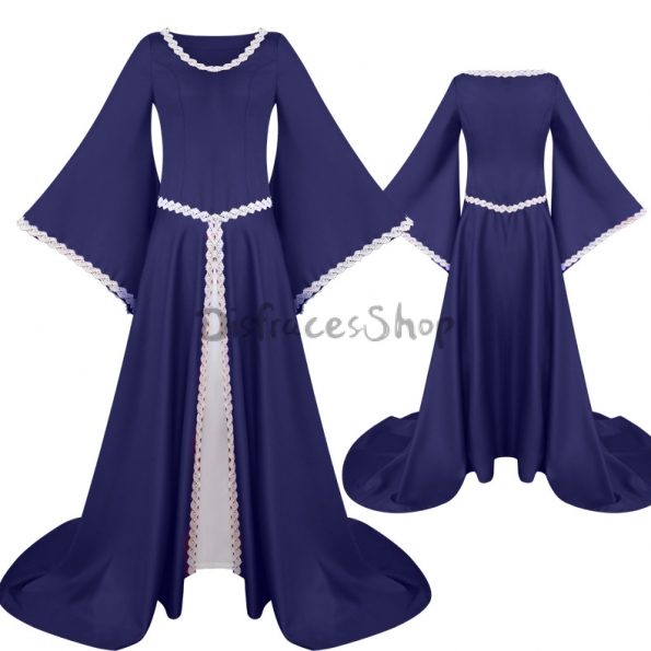 Disfraces de Medieval con Cuello Cuadrado Falda Halloween para Mujer