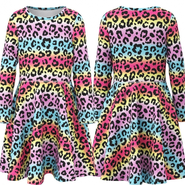 Disfraces Animal Niñas Vestido Colorido con Estampado de Leopardo