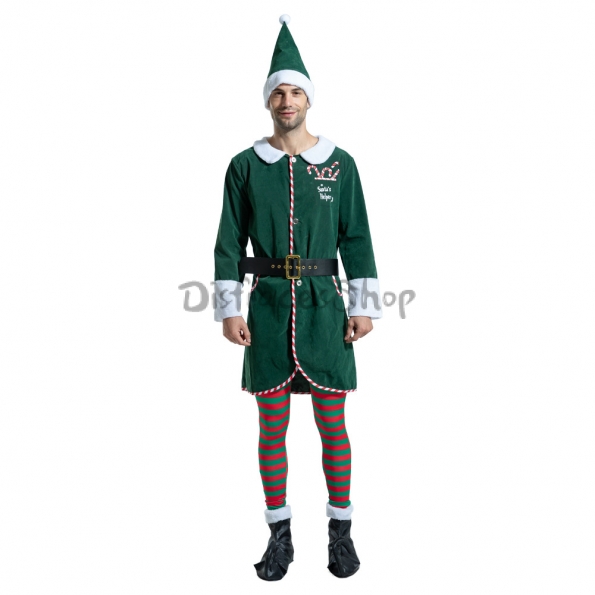 Disfraces de Elfo Verde Traje de Halloween para Hombres