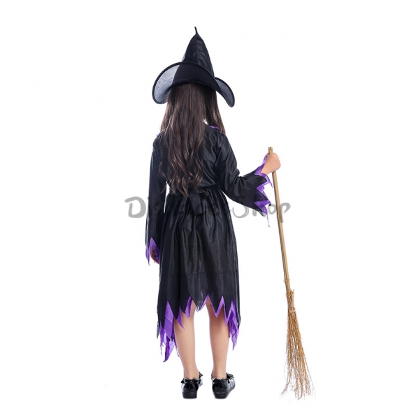Disfraz Bruja Halloween Niña Vestido con Murciélago Morado