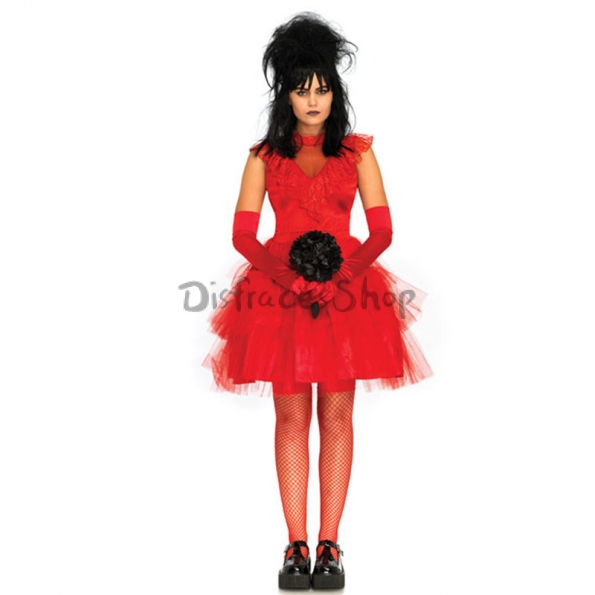 Disfraces Novia Fantasma Rojo Vestido de Miedo Halloween