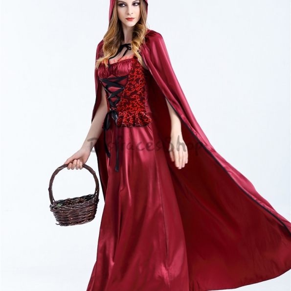 Disfraz Princesa Roja con Capa Larga Vestido de Halloween