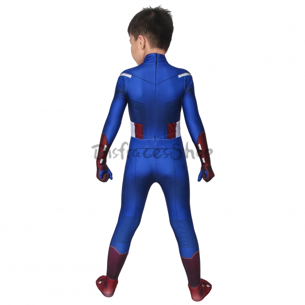 Disfraces de Capitán América Azul Spandex para Niños - Personalizado