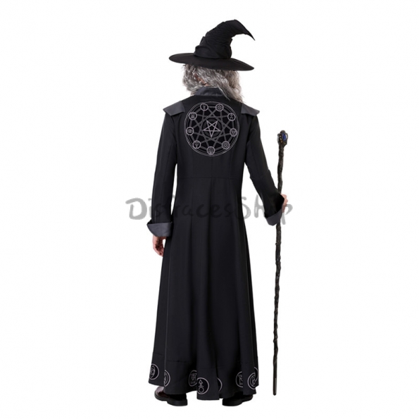 Disfraz Mago Profeta Túnica Negro Clásico de Halloween