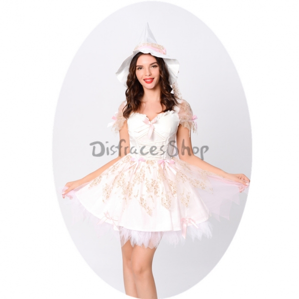 Disfraces Bruja Vestido de Princesa con Cola Bordada de Halloween