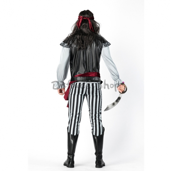 Disfraces Pirata Jack Capitán Caribeños Juego Ropa de Halloween Hombres