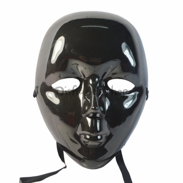 Máscara Negra de Cara Completa con Decoraciones de Halloween