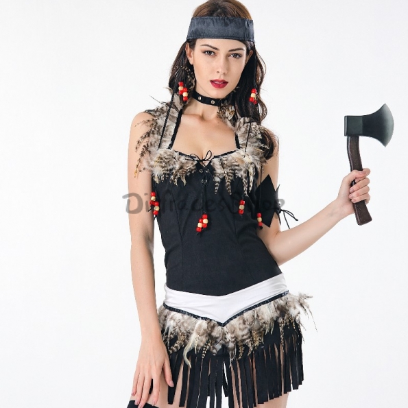 Disfraces Indios Tassel Savage de Halloween para Mujer