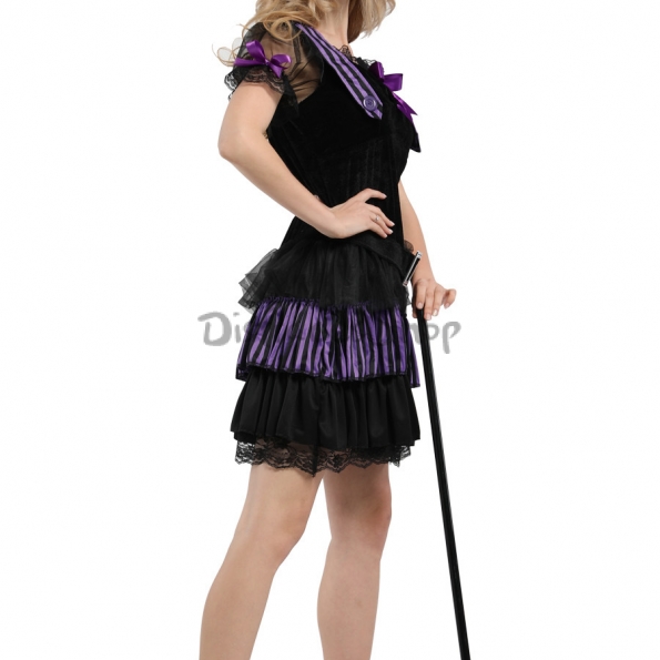 Disfraz de Bruja para Mujer Vestido Negro y Púrpura