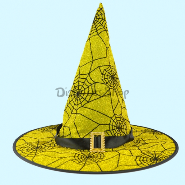 Sombrero de Mago con Patrón de Tela de Araña de Decoraciones de Halloween