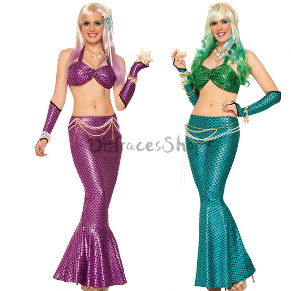 Disfraces Sirena de Falda Larga Traje Sexy de Halloween