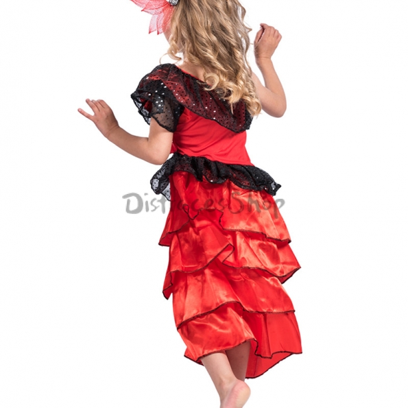 Disfraces de Bailarina de Flamenco Vestido de Halloween para Niñas