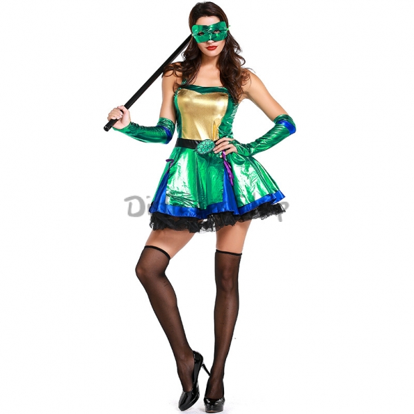 Disfraces de Guerreros Tortugas Ninja Adolescentes Verdes de Halloween para Mujeres