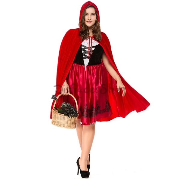 Disfraz de Caperucita Muerta Pequeña - Talla Grande - Talla 14-16, Rojo 