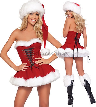 Disfraces Navidad Parte Superior del Tubo Minifalda Sexy de Halloween