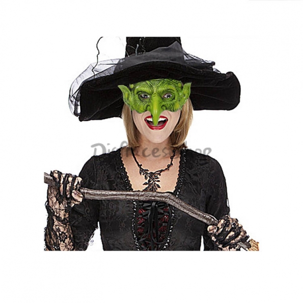 Accesorios de Halloween Máscara de Bruja Verde