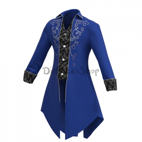 Disfraces Históricos Esmoquin Azul Medieval Halloween para Adultos
