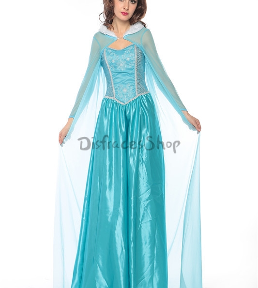 Disfraz Hielo Nieve Princess Elsa Vestido de Halloween para Adultos