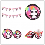 Dibujos Animados Panda Patrón Vajilla Cumpleaños Decoración