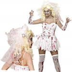 Disfraces de Enfermera de Zombie Sangriento Traje de Halloween