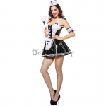Disfraces Mucama Francesa Estilo Blanco y Negro de Halloween para Mujer