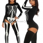 Disfraces de Esqueleto Negro Aterradores Ropa de Halloween