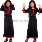 Disfraz de Bruja para Niña Gótica Roja y Negra