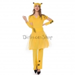 Disfraces Pikachu Amarillo de Halloween para Mujer