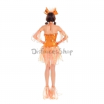 Disfraz de Sirena Vestido de Pez Dorado Sexy de Halloween