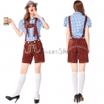 Disfraz German Munich Beer Festival Pantalones Bordados Mujeres Adultas