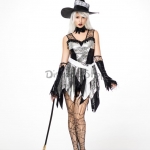 Disfraces Bruja Imitación de Cuero Estampado en Caliente de Halloween