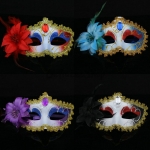 Máscara con Borde de Diamantes de Imitación de Decoraciones de Halloween