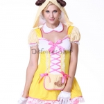 Disfraces Princesa de Oso Amarillo Vestido de Halloween para Mujer