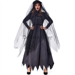 Disfraz de Novia Fantasma Zombie Negra para Mujer