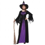 Disfraz Bruja Púrpura Vestido de Halloween para Adultos