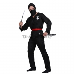 Disfraces Guerrero Ninja Traje Negro de Halloween para Hombre