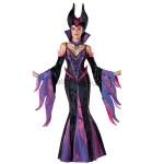 Disfraces Bruja Púrpura Vestido Largo de Reina de Halloween para Mujer