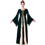 Disfraz Medieval Palacio Aristocrático Verde Oscuro de Mujer