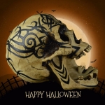 Decoraciones de Halloween Cráneo de Textura de Demonio