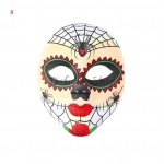 Máscara de payaso del día de los muertos con decoraciones navideñas