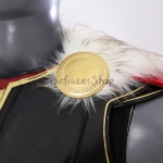 Disfraz de Thor Cosplay Nuevo Traje Negro de Gama Alta con Cuello de Piel Amor y Trueno - Personalizado