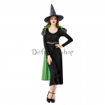 Disfraces de Brujas Vestido de Capa Verde de Halloween