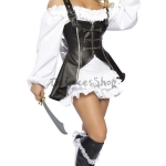Disfraces Pirata Somalí Vestido Clásico de Chaleco de Cuero de Halloween para Mujer