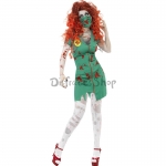 Disfraces Enfermera Verde Zombie Miedo de Halloween