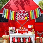 Tema de la Granja Tire de la Bandera Cumpleaños Decoración