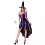 Disfraces Bruja de Cola de Golondrina Púrpura Vestido de Halloween