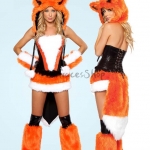 Disfraces de Lobo Naranja Traje de Juego de Halloween para Mujer