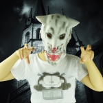 Máscara de Halloween Sombrero de Tigre Blanco